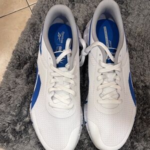 Reebok Classic White and Blue Athletic Shoes